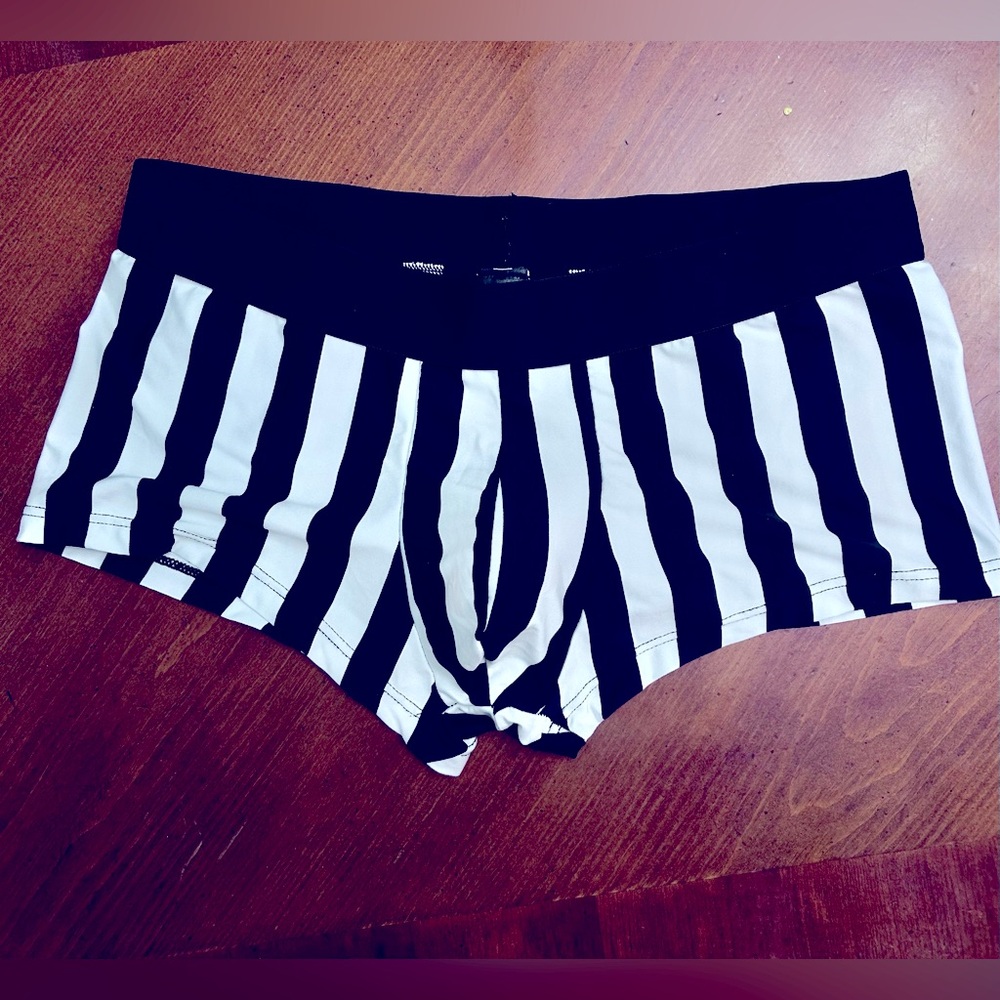 Black and White Boxer Briefs with Contrast Panel